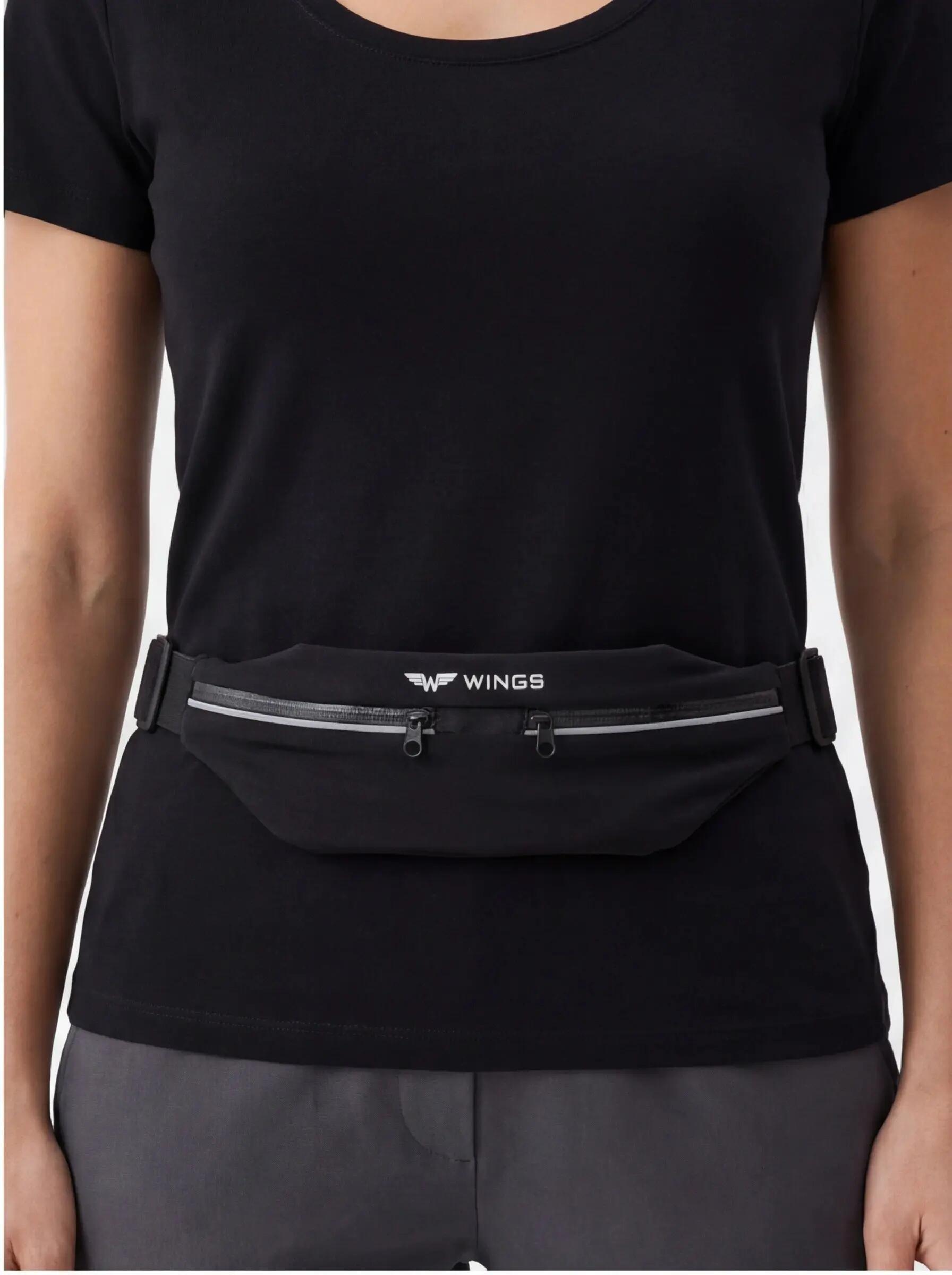 Verborgen heuptasje WINGS met elastische band BLACK 3/8