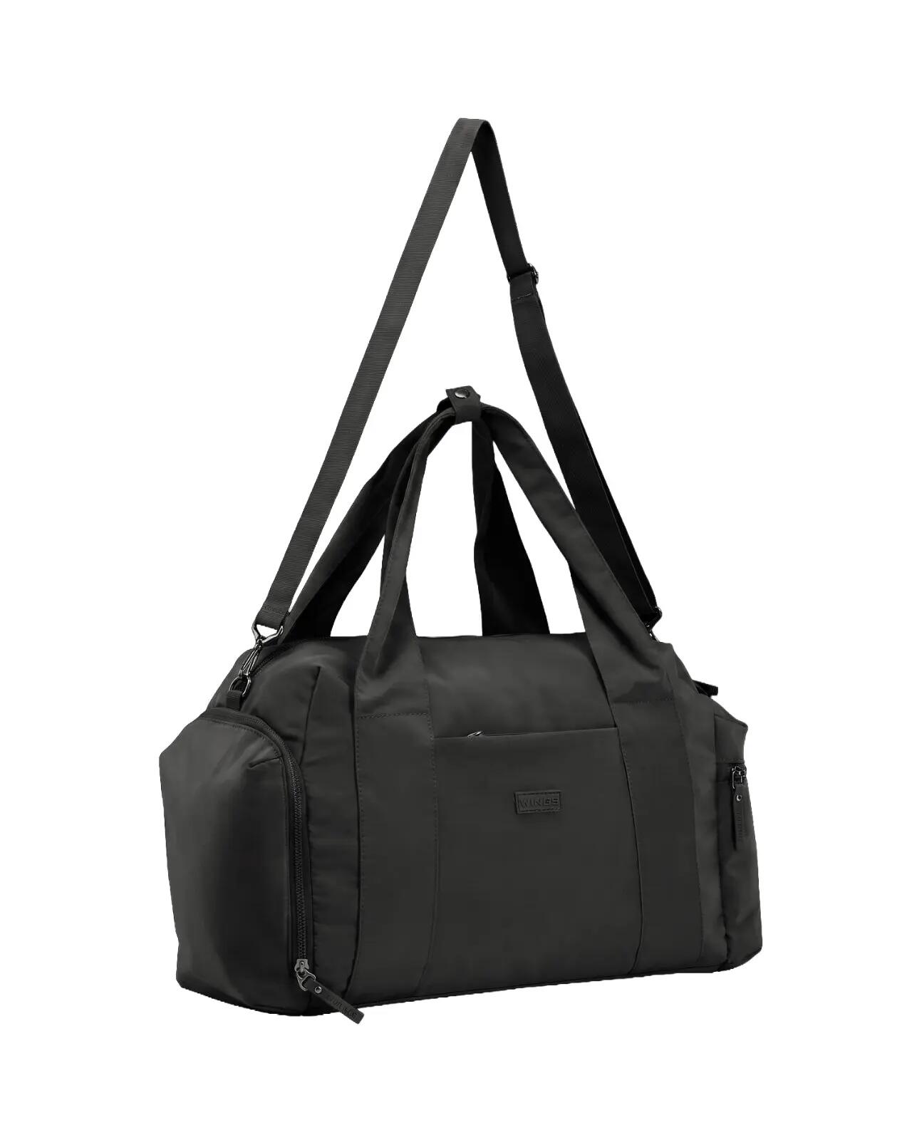 Sporttas WINGS SOLENNE met schoenenvak en riem voor koffer ZWART 4/10