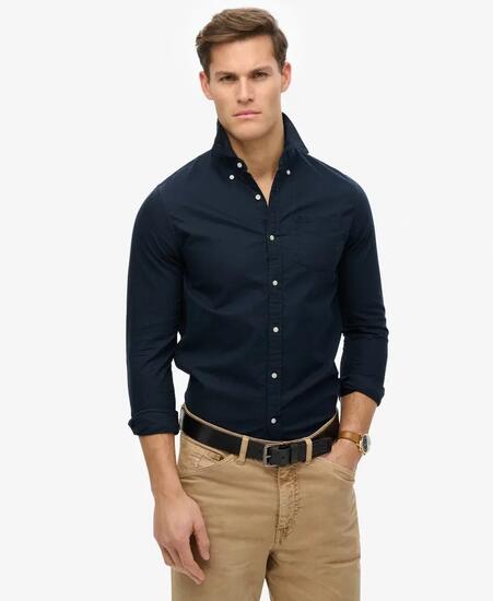 superdry Organic Cotton Langarm-Oxfordhemd — Relaxed Fit