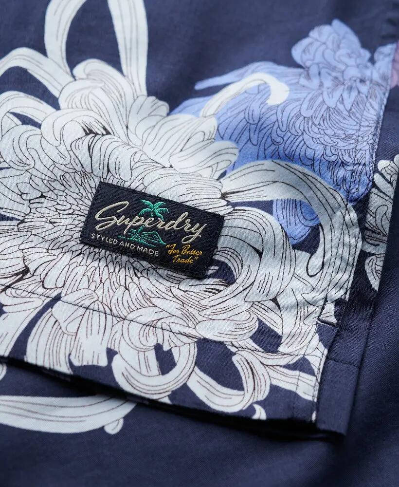 superdry Camisa Hawaiian em algodão-modal CHRYSANTHEMUM NAVY 6/7