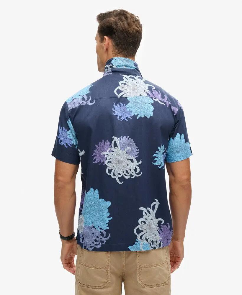 superdry Camisa Hawaiian em algodão-modal CHRYSANTHEMUM NAVY 4/7