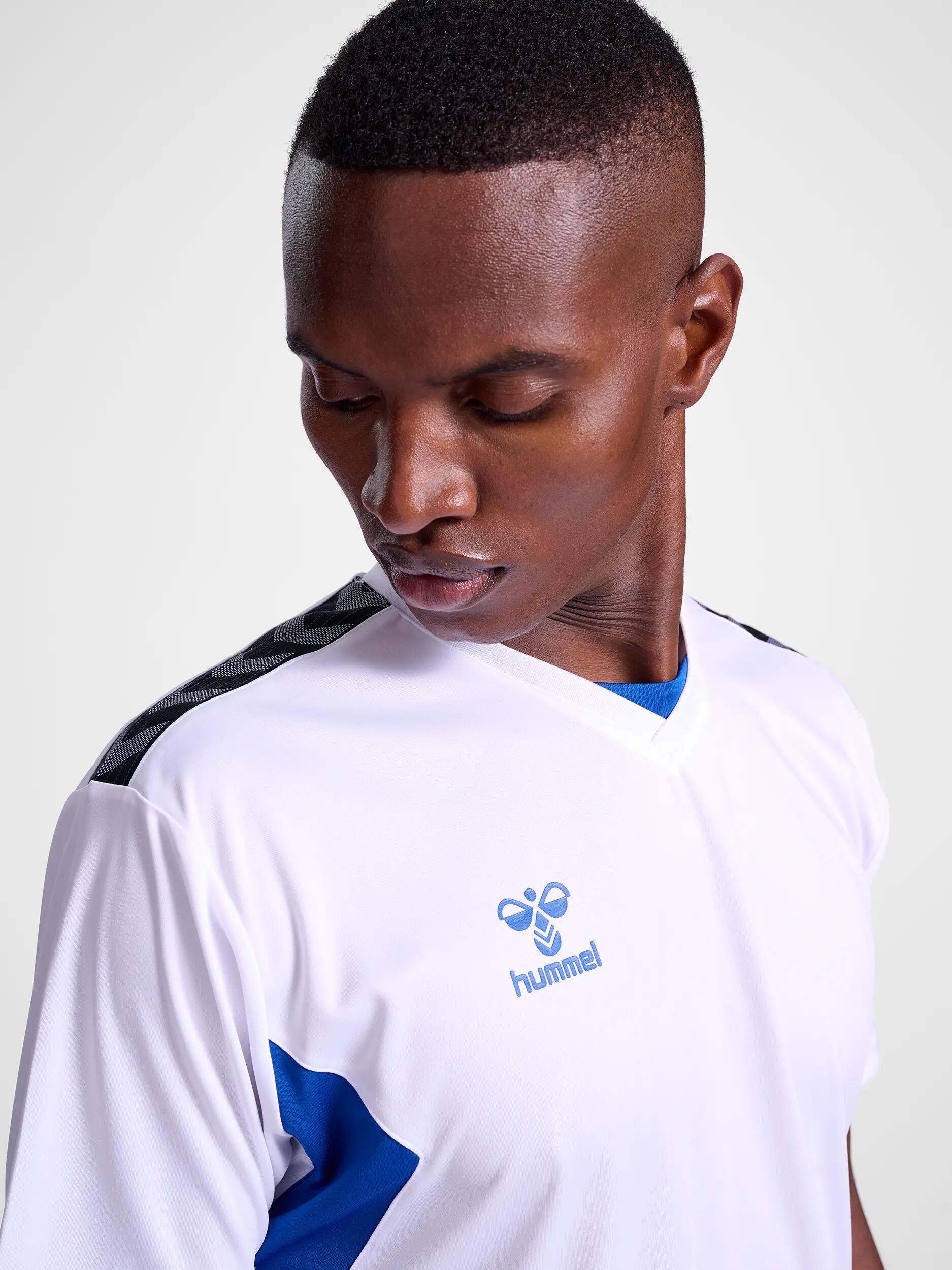 hummel T-shirt hmlAUTHENTIC PL JERSEY S/S in poliestere bianco/blu 5/7