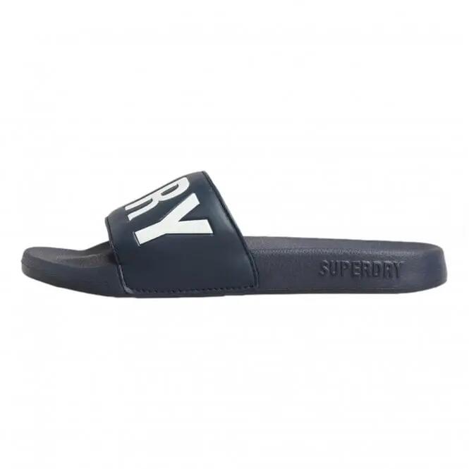 superdry Code Core Pool Sliders ciabatte da piscina imbottite Deep Navy/Optic 2/5