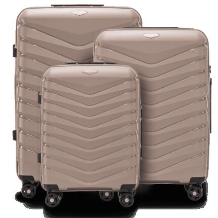 Ensemble de 3 valises Wings PHOENIX polypropylène NOIR