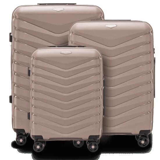 Lot de 3 valises WINGS PHOENIX en polypropylène CHAMPAGNE