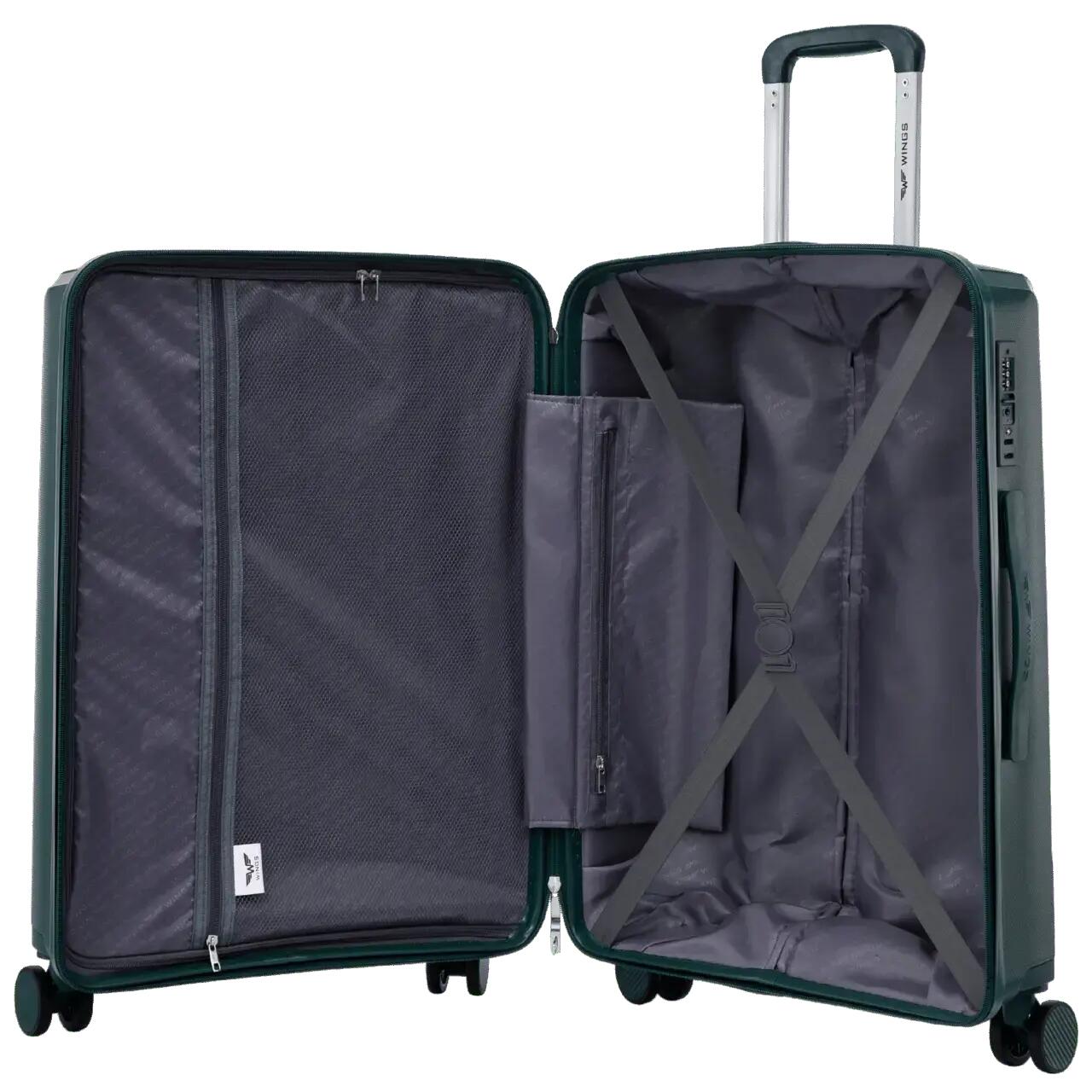 Valise cabine Wings COCKATIEL polypropylène 20" VERT FONCÉ 10/10