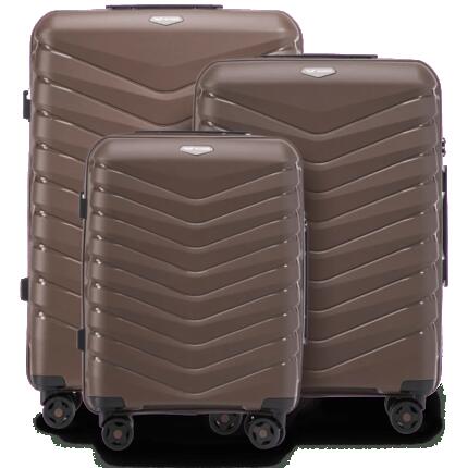 Ensemble de 3 valises Wings PHOENIX polypropylène NOIR