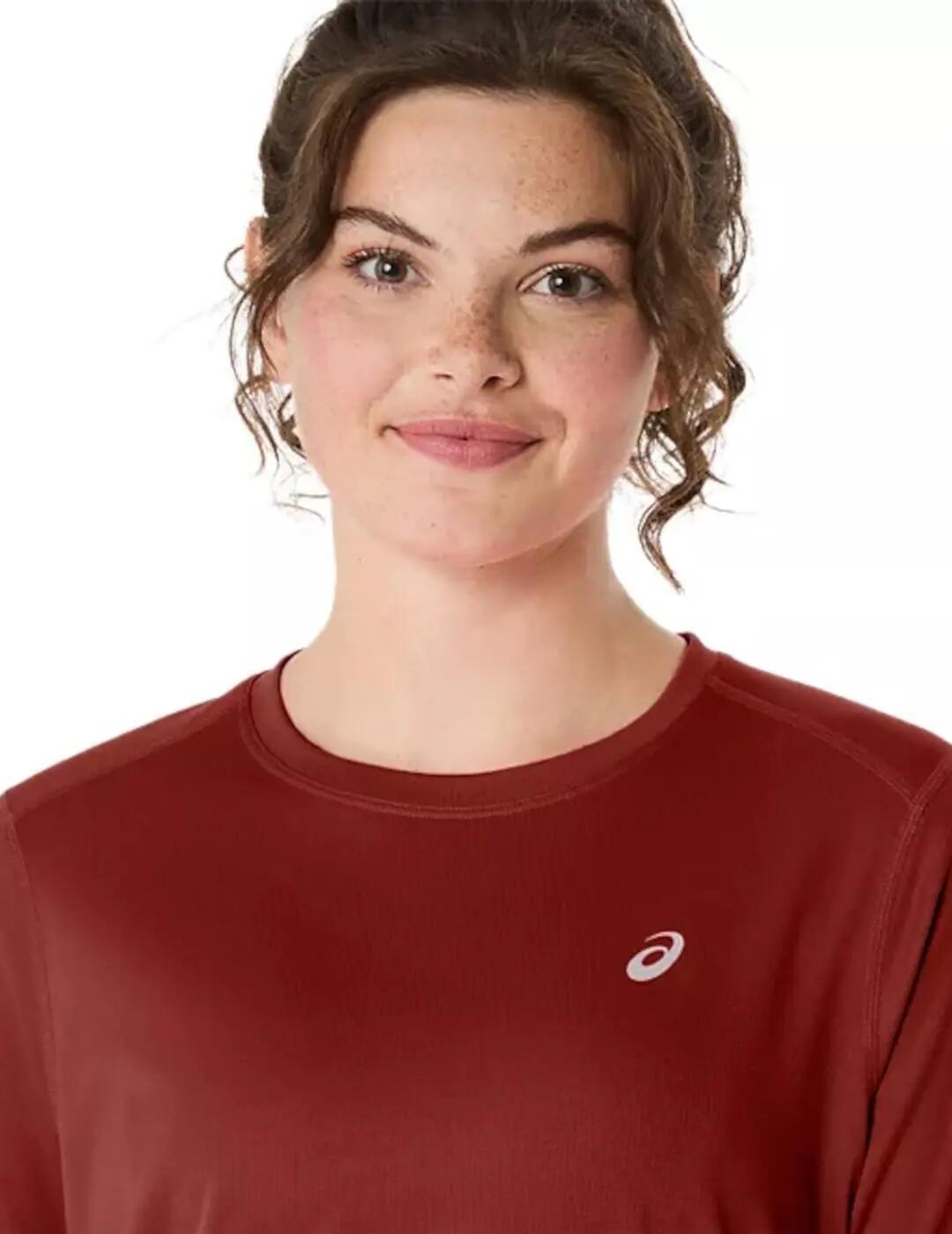 T-shirt à manches courtes pour femme Asics Asics core  Grenat. 4/5