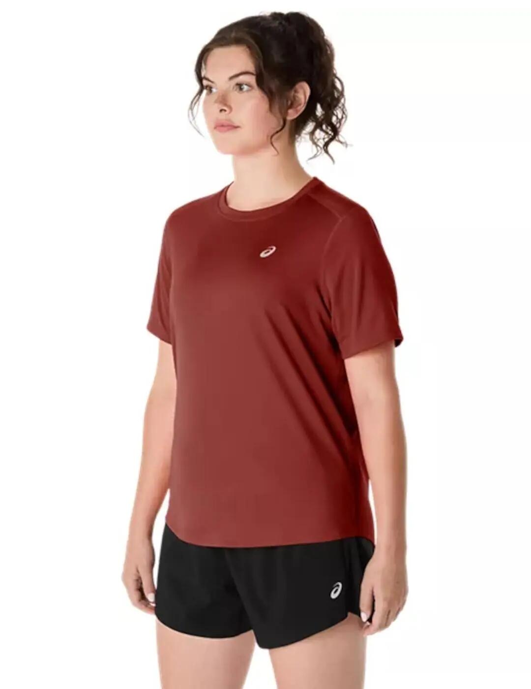 T-shirt à manches courtes pour femme Asics Asics core  Grenat. 3/5