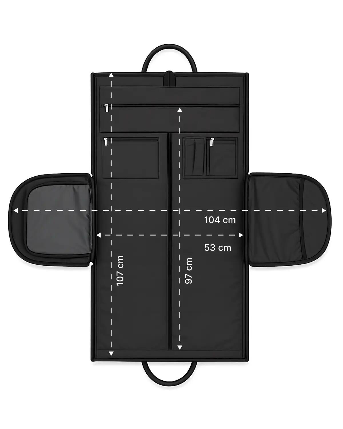 Elegante 2-in-1 kostuumtas WINGS BLACK 9/10