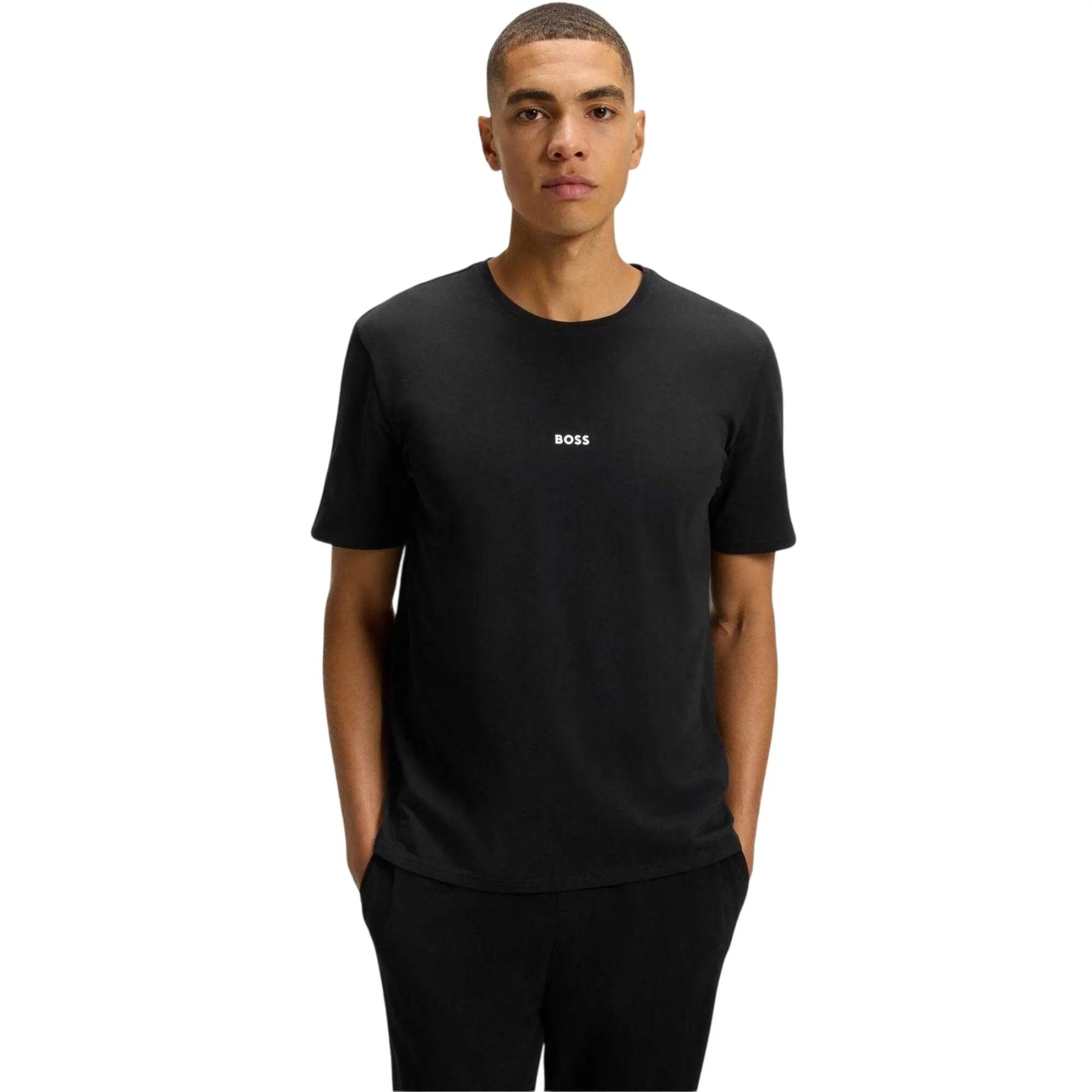 Maglietta Regolare Logo Policotone Uomo Boss Nero 5/6