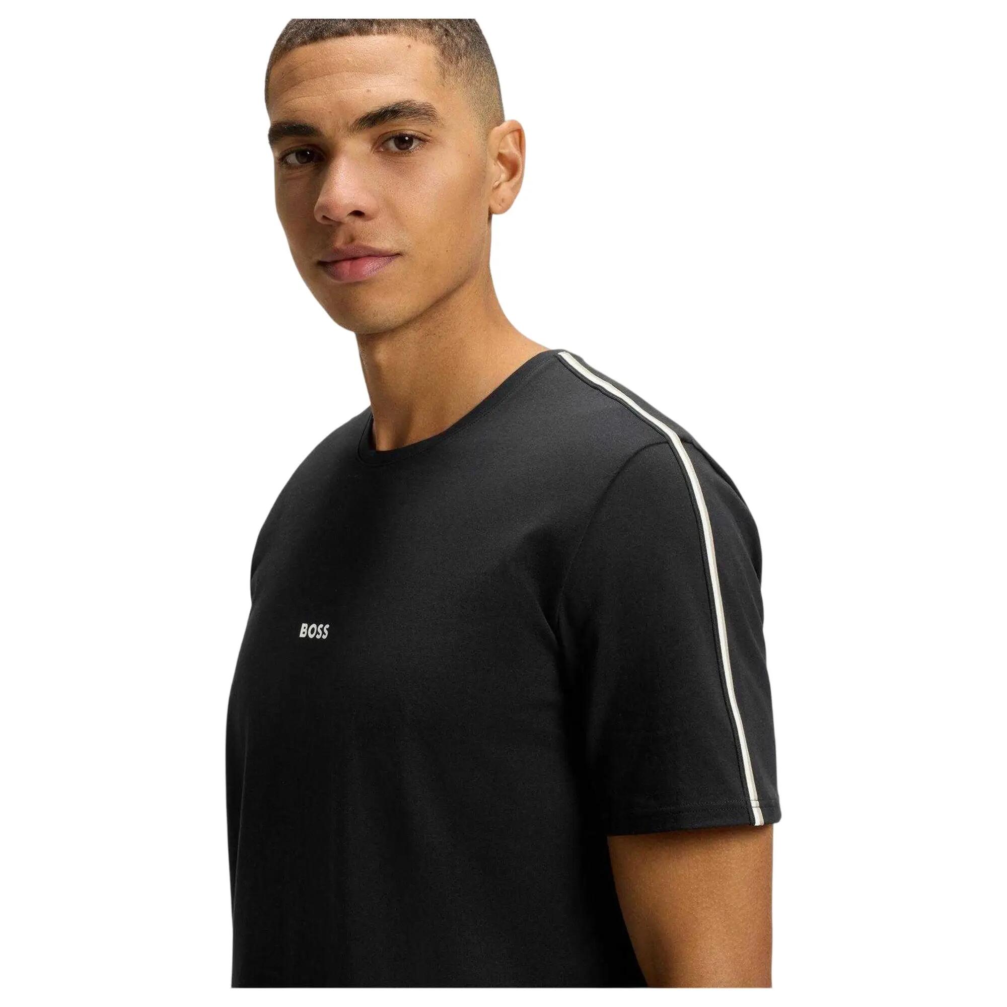 Maglietta Regolare Logo Policotone Uomo Boss Nero 4/6