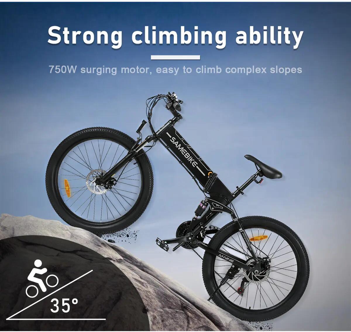 Bicicleta elétrica para adultos SAMEBIKE LO26-II-YD bateria 48V 14Ah 11/15