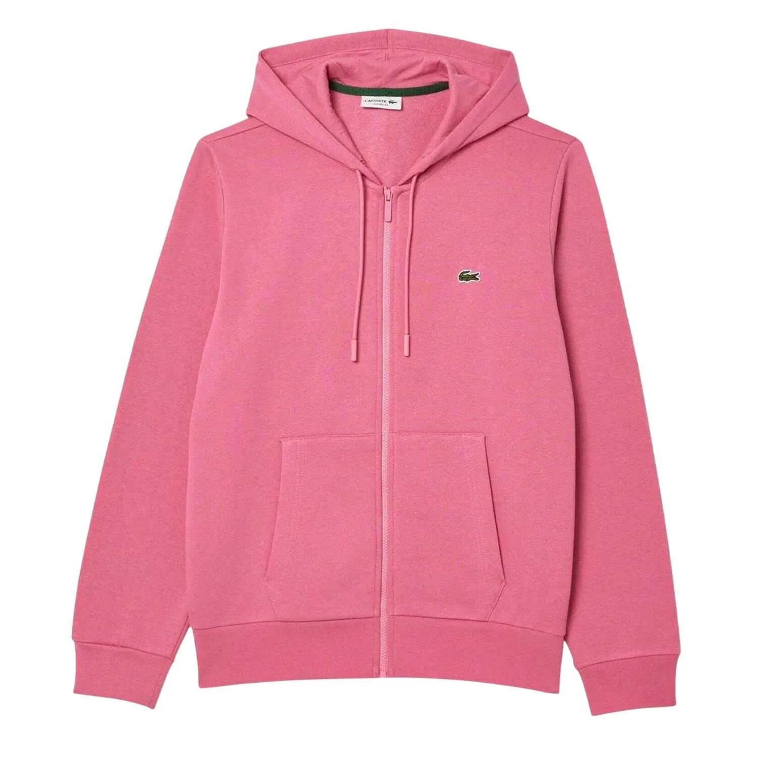 Felpa Con Cappuccio E Zip Intera Lavorato A Maglia Uomo Lacoste Rosa 2/7