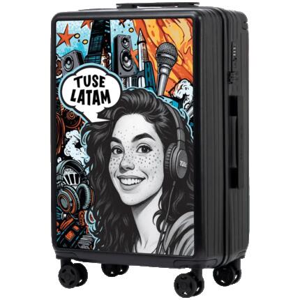 Valise moyenne Wings x TUSE personnalisée 24" FILLE NOIR