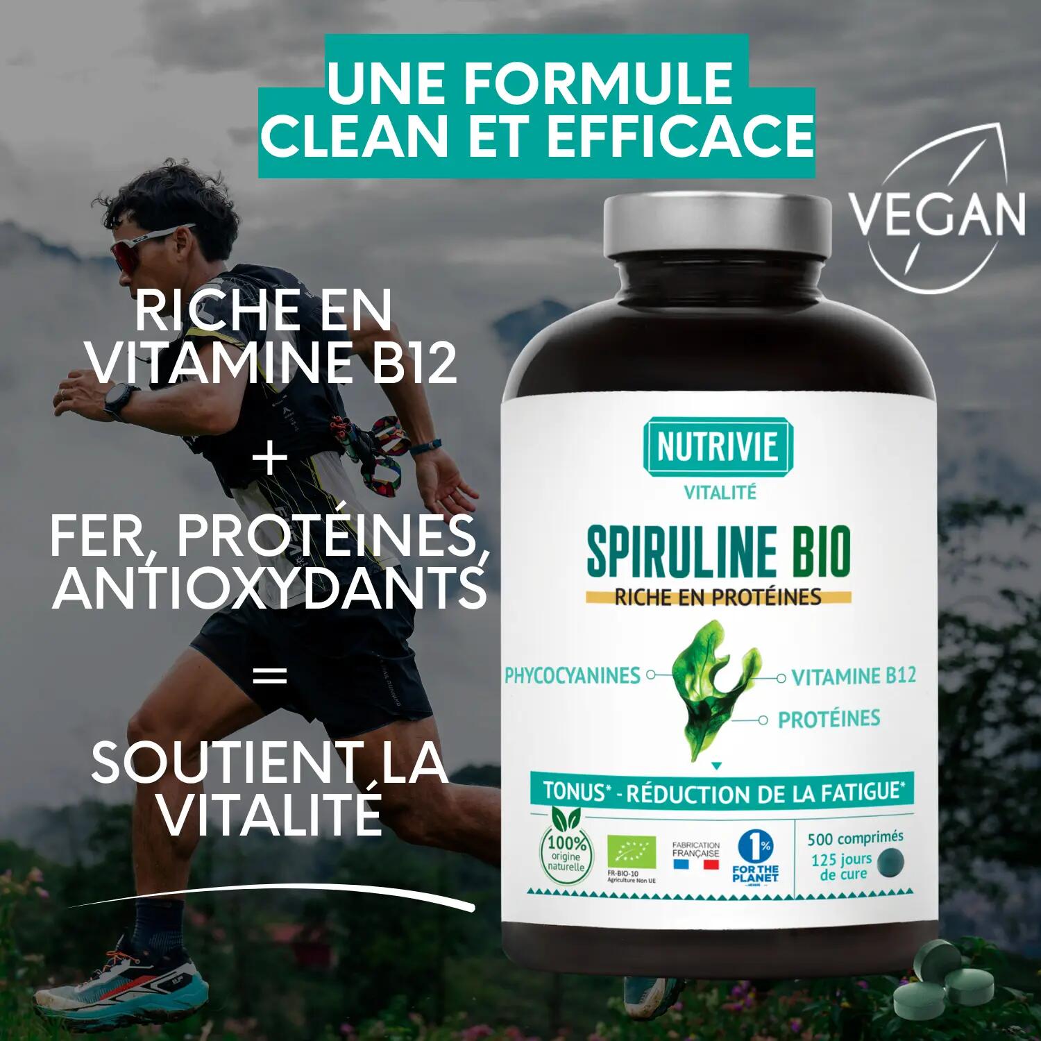 Spiruline Bio Sport – 500comprimés - 3mois - Énergie Endurance et Récupération 3/5