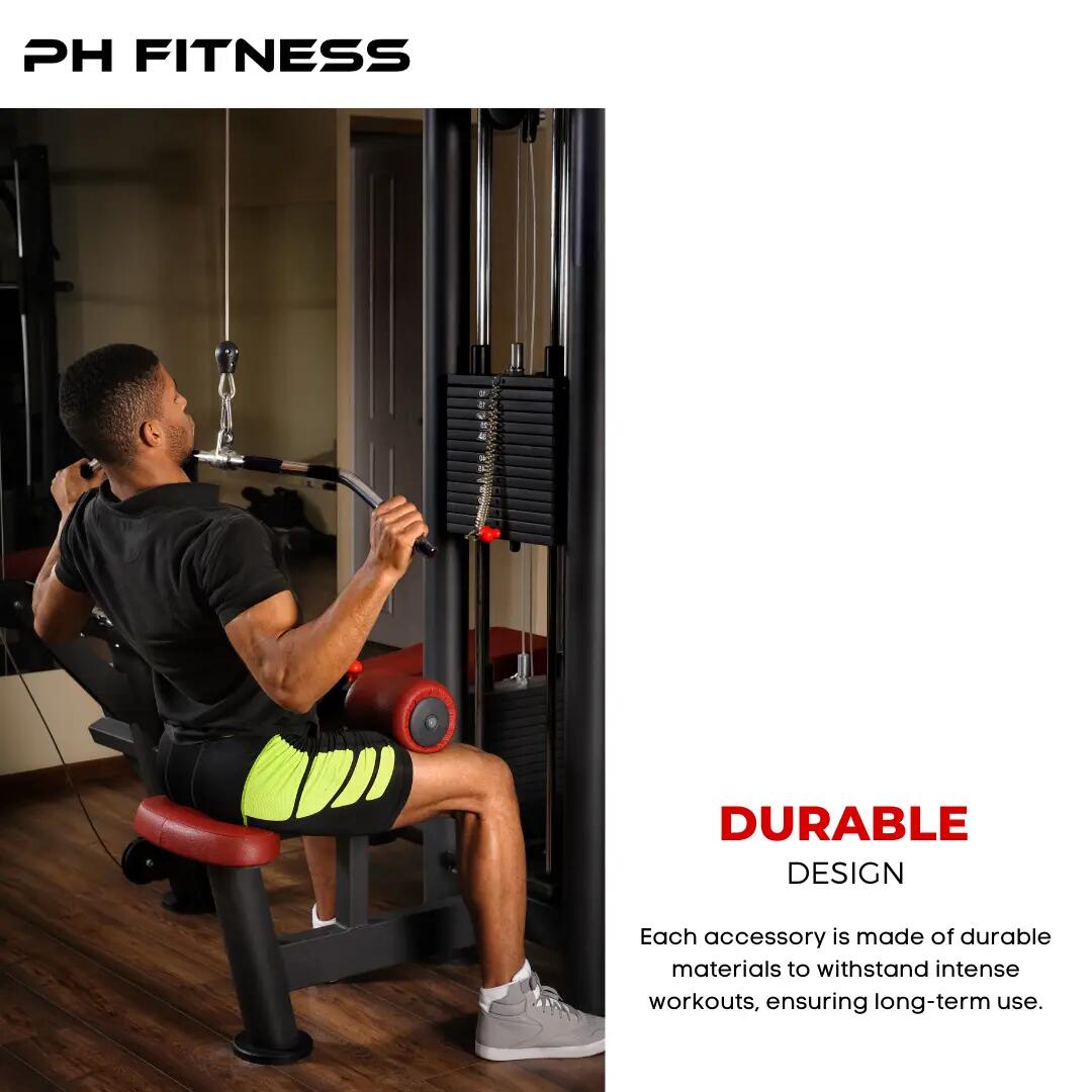 PH Fitness Conjunto de 6 pegas para polia em aço inoxidável 3/8
