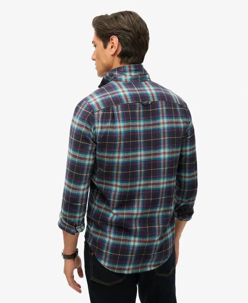 superdry Lange mouw Lumberjack shirt van katoen – Drayton Check Navy 2 4/7