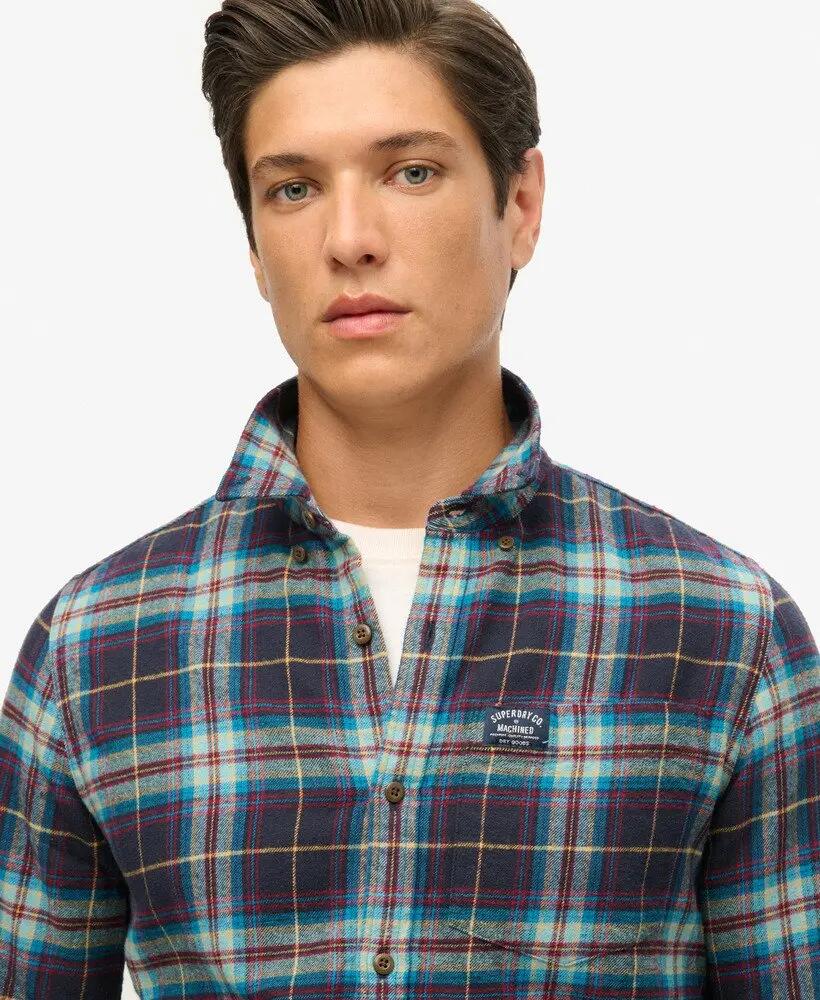 superdry Lange mouw Lumberjack shirt van katoen – Drayton Check Navy 2 3/7
