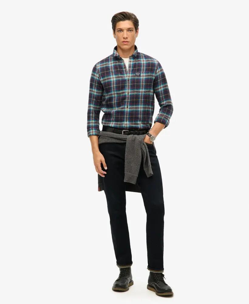 superdry Lange mouw Lumberjack shirt van katoen – Drayton Check Navy 2 2/7