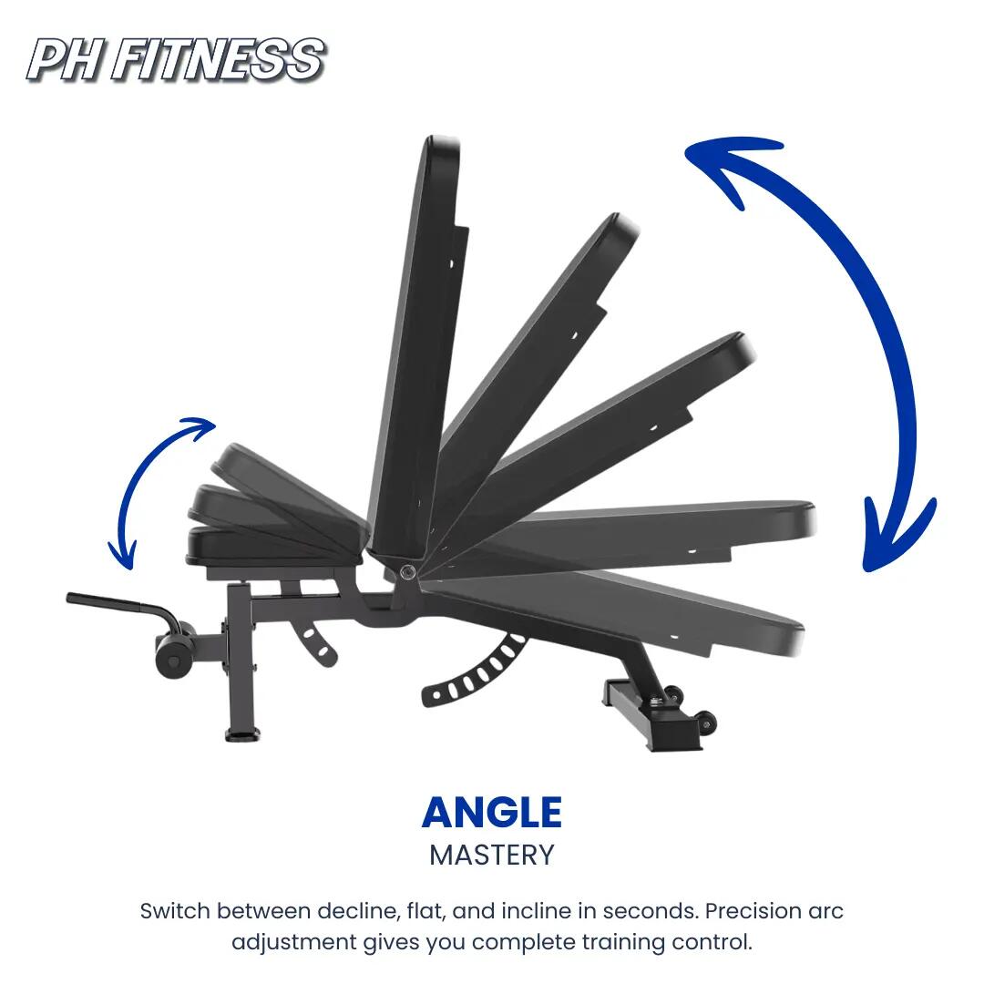 Panca PRO530 inclinabile e declinabile 250 kg | PH Fitness 3/7