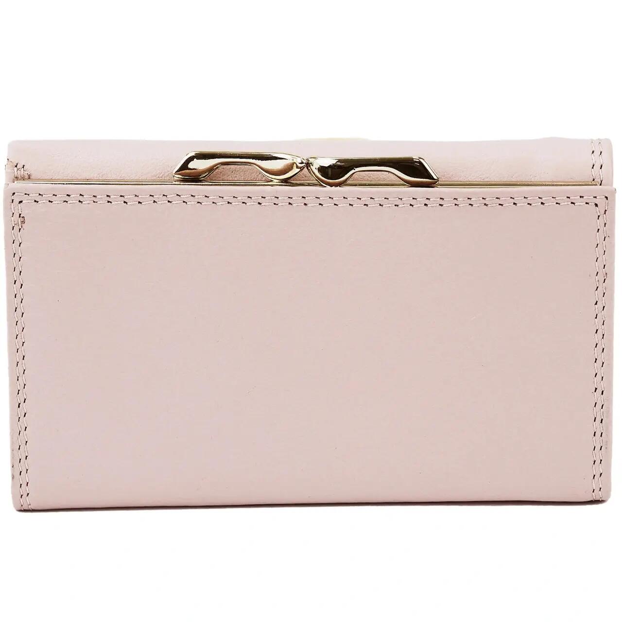 Portefeuille femme en cuir WINGS avec protection RFID et intérieur spacieux PINK 6/6