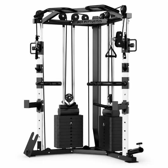 Stazione cavi V-Frame compatta con 2 pacchi pesi da 80 kg