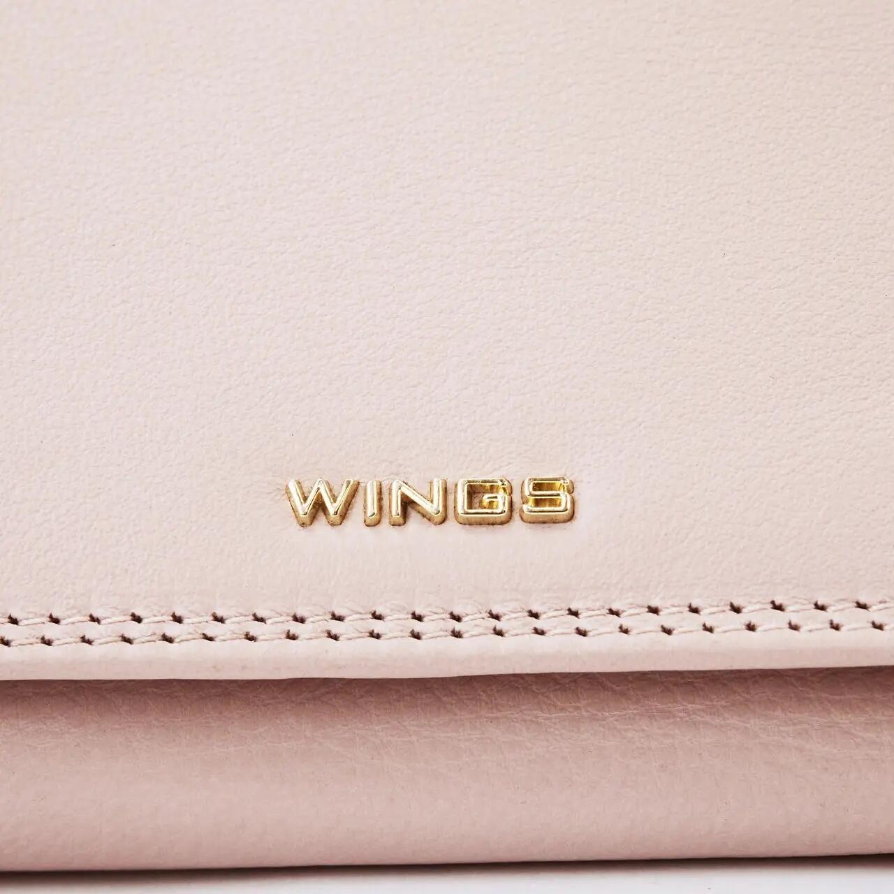 Portefeuille femme en cuir WINGS avec protection RFID et intérieur spacieux PINK 4/6