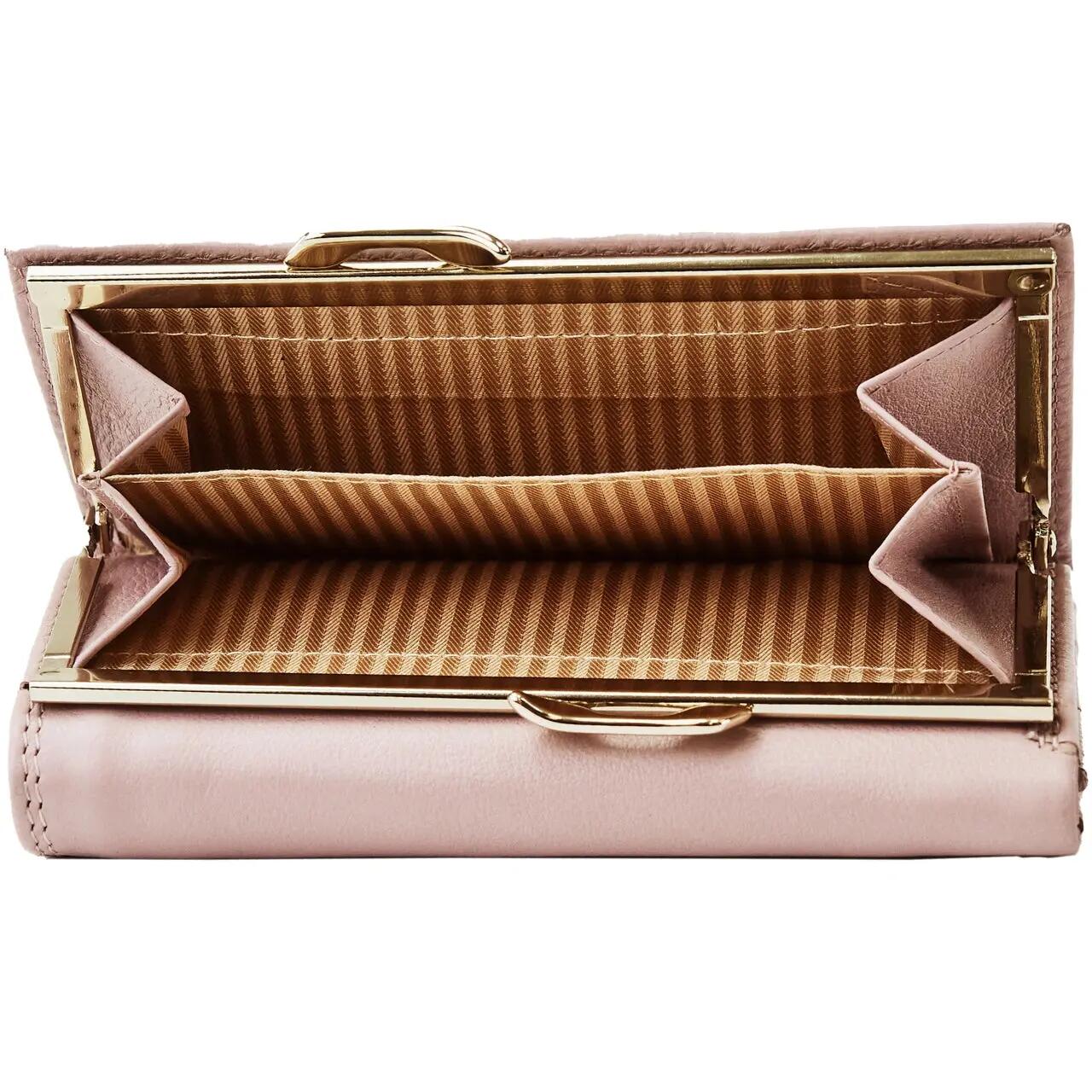 Portefeuille femme en cuir WINGS avec protection RFID et intérieur spacieux PINK 3/6