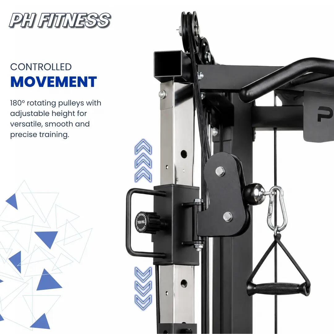 Estação de cabos V-Frame compacta com 2 blocos de 80 kg 6/9