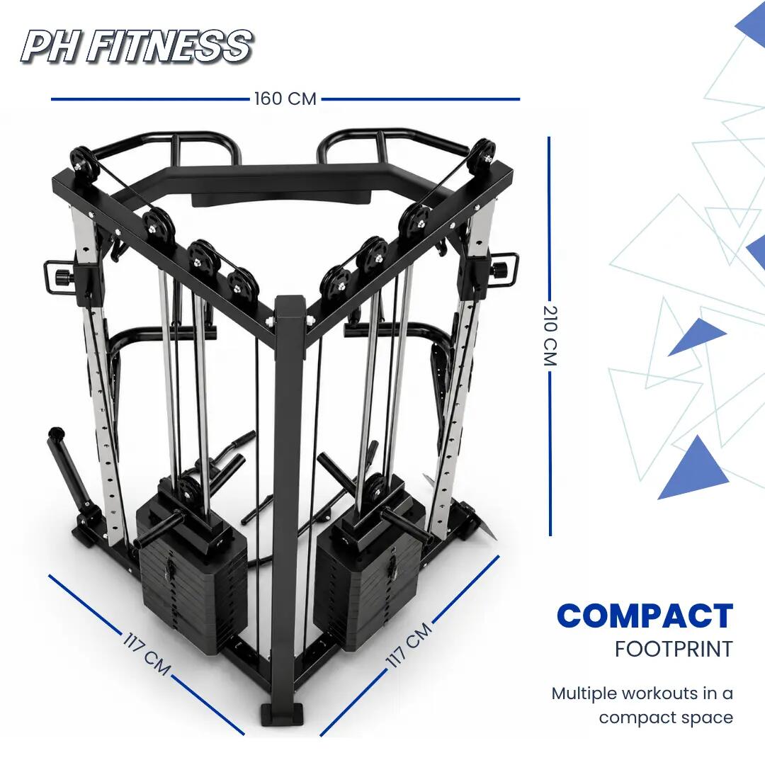 Estação de cabos V-Frame compacta com 2 blocos de 80 kg 5/9