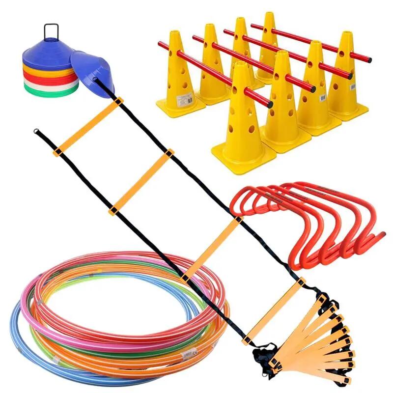 Set antrenament: 10 cercuri, 5 obstacole, 50 copete, 8 conuri, 4 bare, 1 scarita