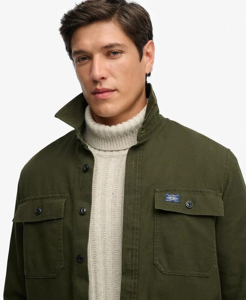 superdry Overshirt Vintage Borg Lined Miller Surplus Goods Olive 4/7
