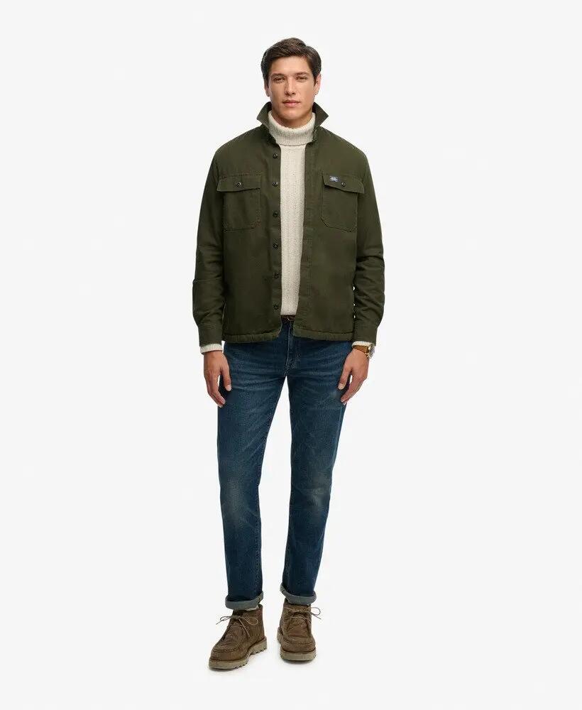 superdry Overshirt Vintage Borg Lined Miller Surplus Goods Olive 3/7