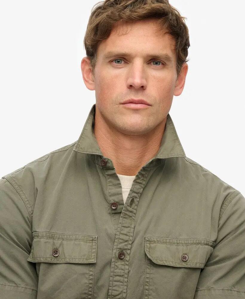 superdry Military Ss Shirt en coton biologique Tornado Green 3/6