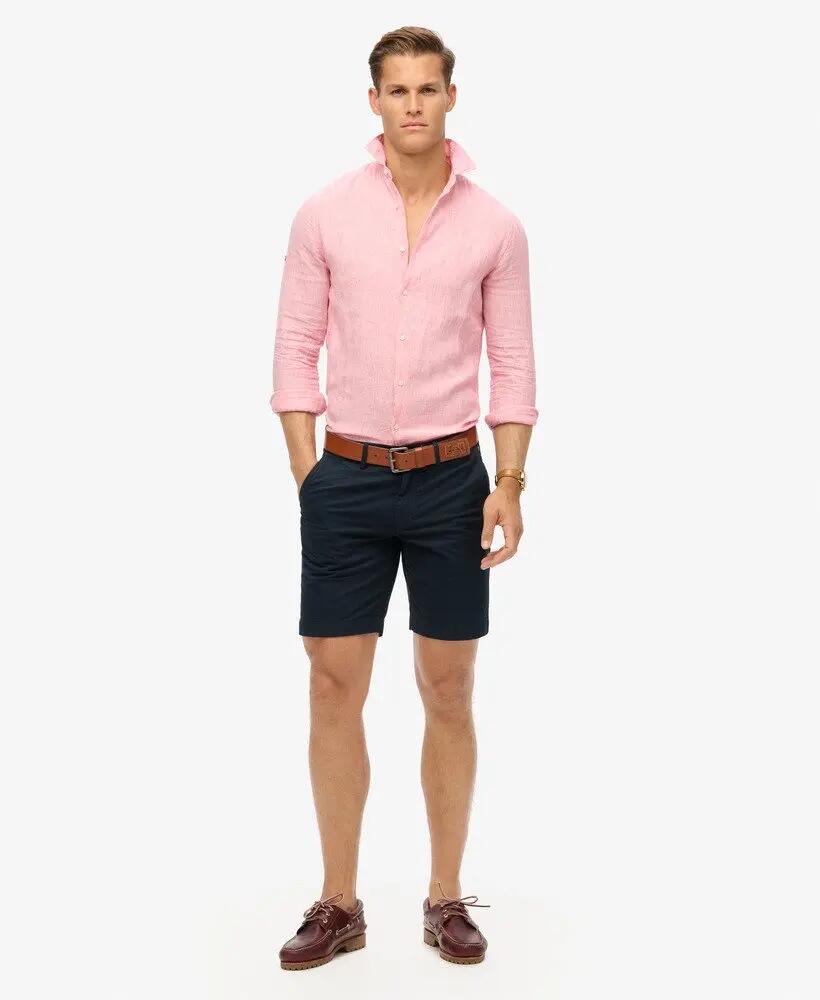 superdry Camicia Casual in Lino a Maniche Lunghe 2/7