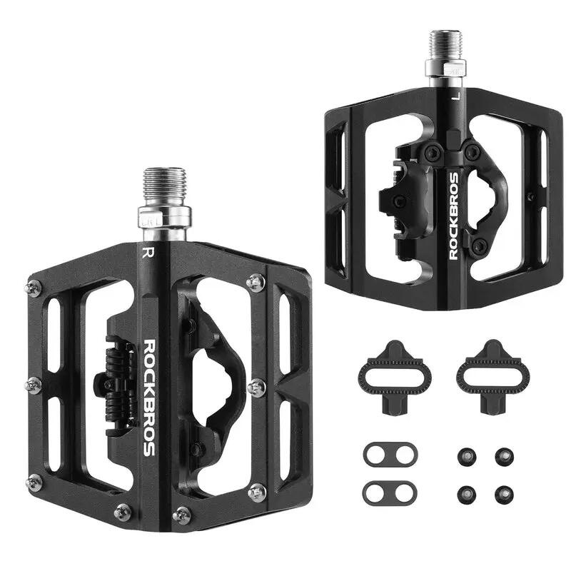 Mixed automatic pedals SPD and flat aluminium CNC ROCKBROS