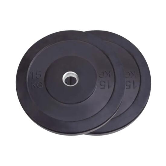 Rubberen bumper plates met gietijzeren kern 50 mm – set van 2