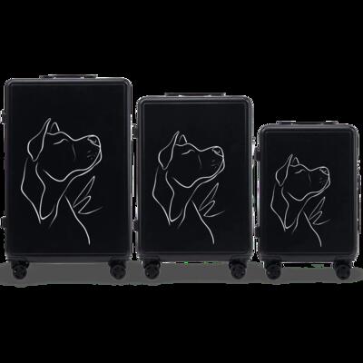 Set van 3 wings abs+ customized black dog-koffers