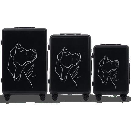 Grande valise Wings ABS+ 28" personnalisée BLEU PASTEL COQUELICOTS POPIERSIE