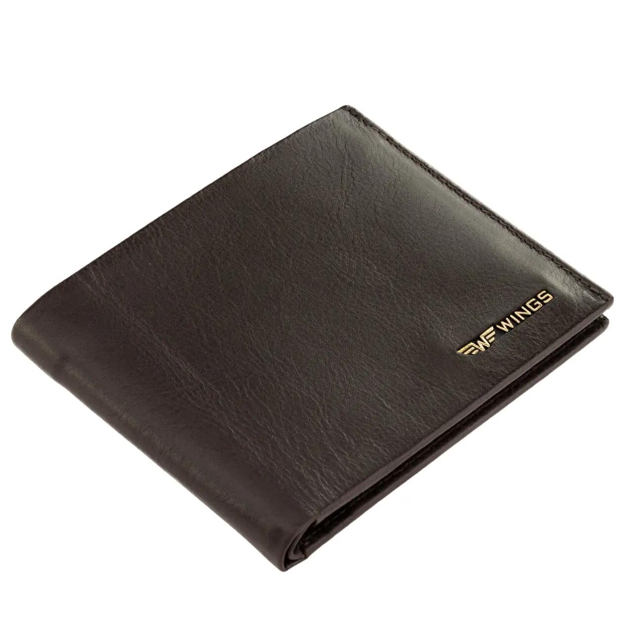 Portefeuille homme marron WINGS en cuir bovin naturel 4/6