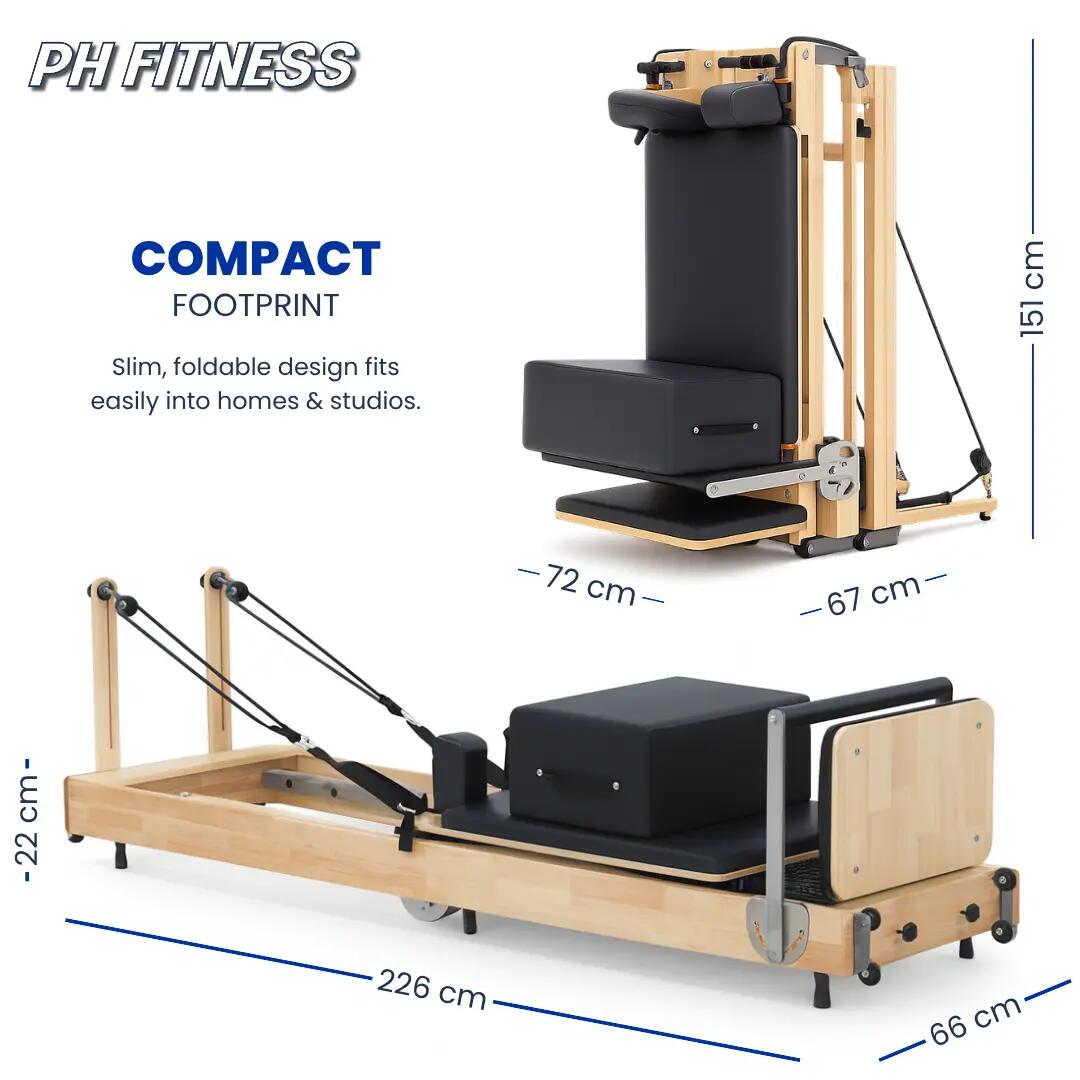 Reformer Pilates in legno pieghevole | PH Fitness 4/9