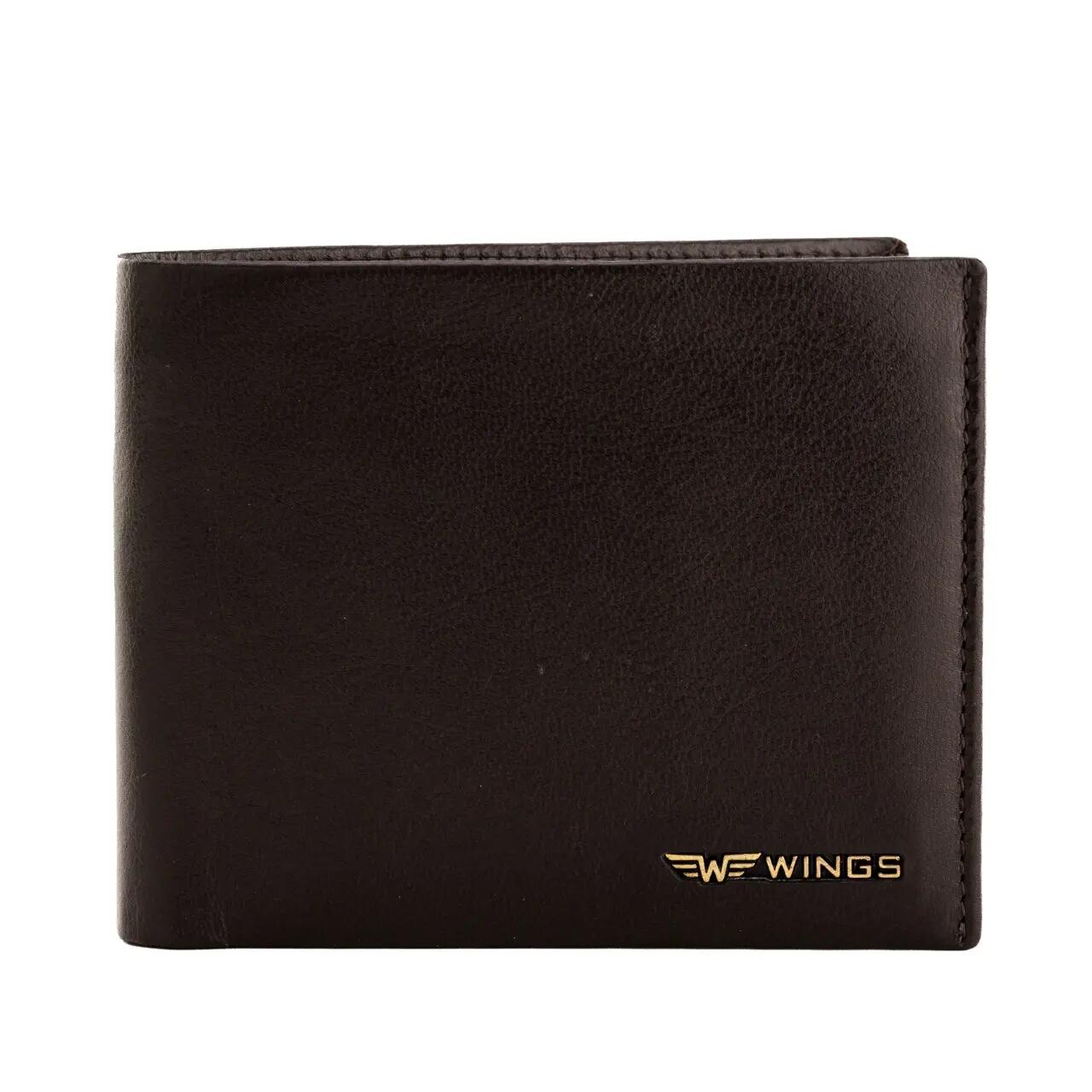 Portefeuille homme marron WINGS en cuir bovin naturel 3/6
