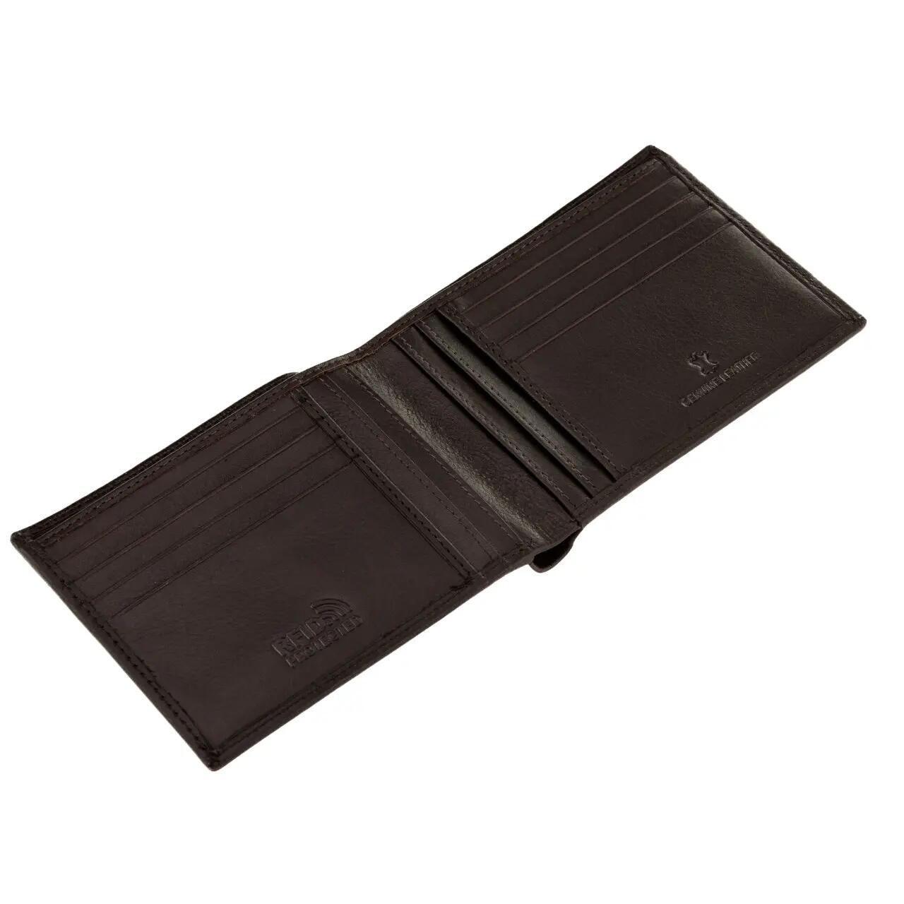 Portefeuille homme marron WINGS en cuir bovin naturel 2/6