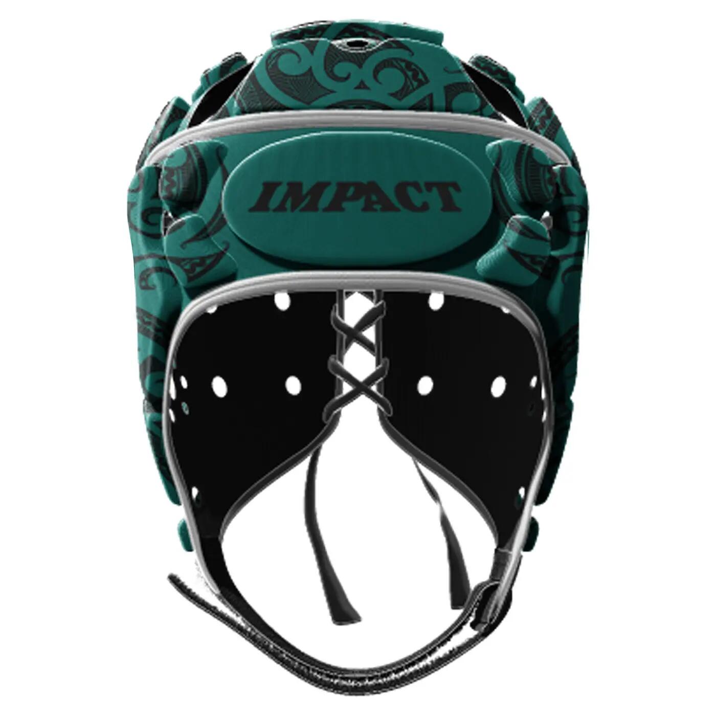 Casco da rugby Impact V2 Tribal Verde e nero 3/3