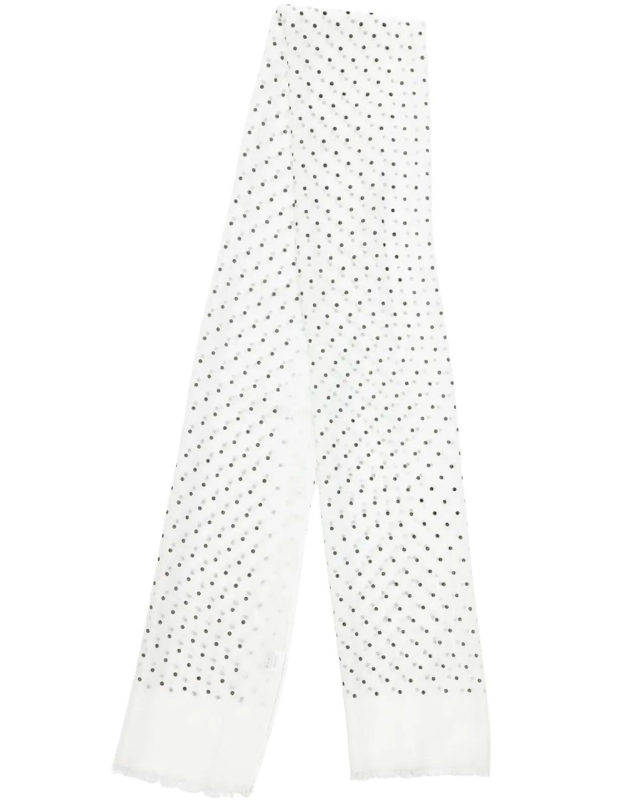Dames sjaal WINGS 180x90 cm zwart-witte stippen 5/5