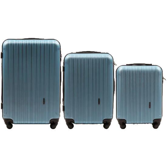 ENSEMBLE DE 3 VALISES WINGS FLAMINGO ARGENT BLEU