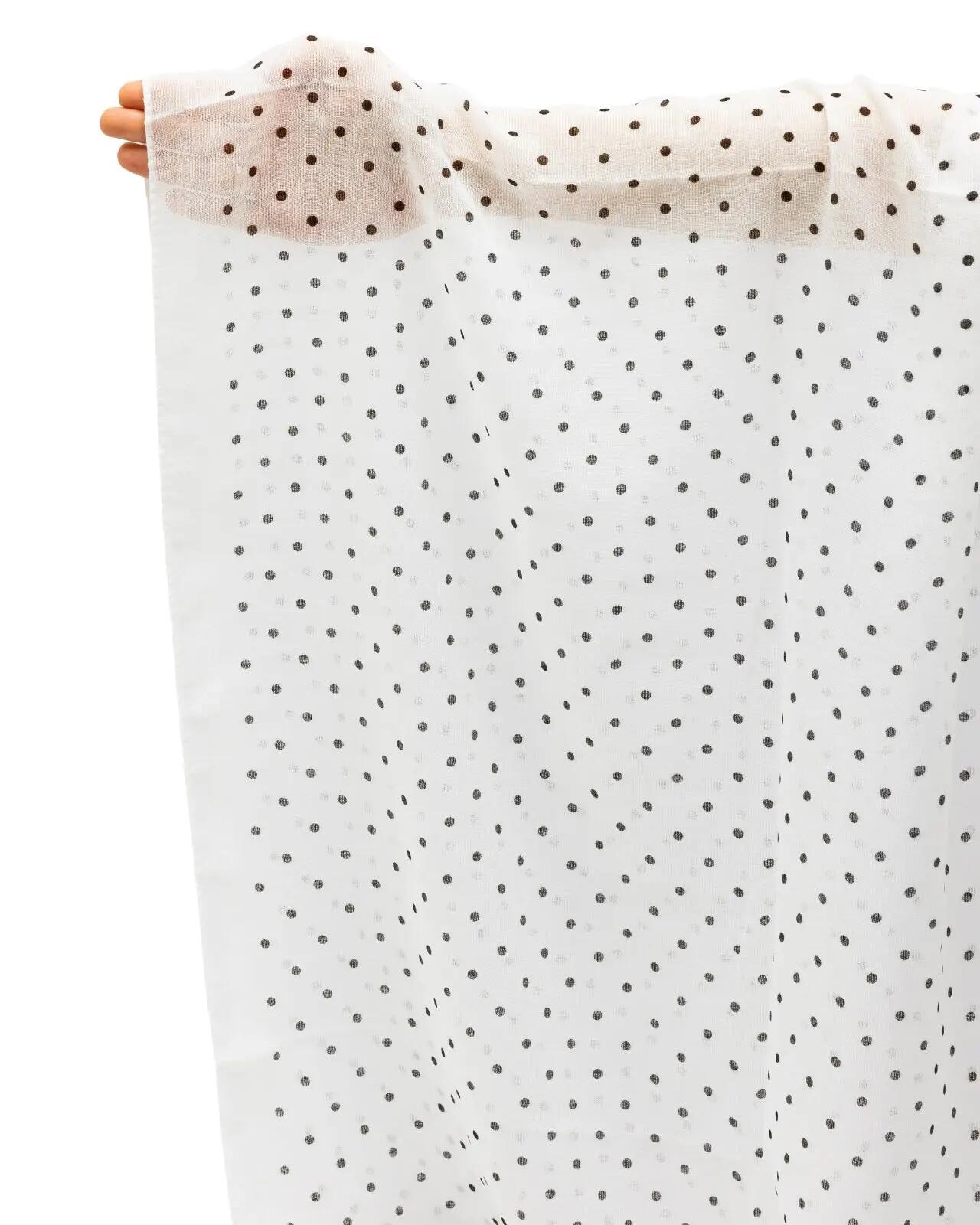 Dames sjaal WINGS 180x90 cm zwart-witte stippen 3/5
