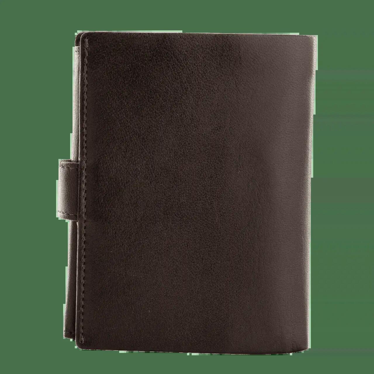 WINGS Portefeuille homme en cuir naturel de chèvre, fermeture, marron 6/7