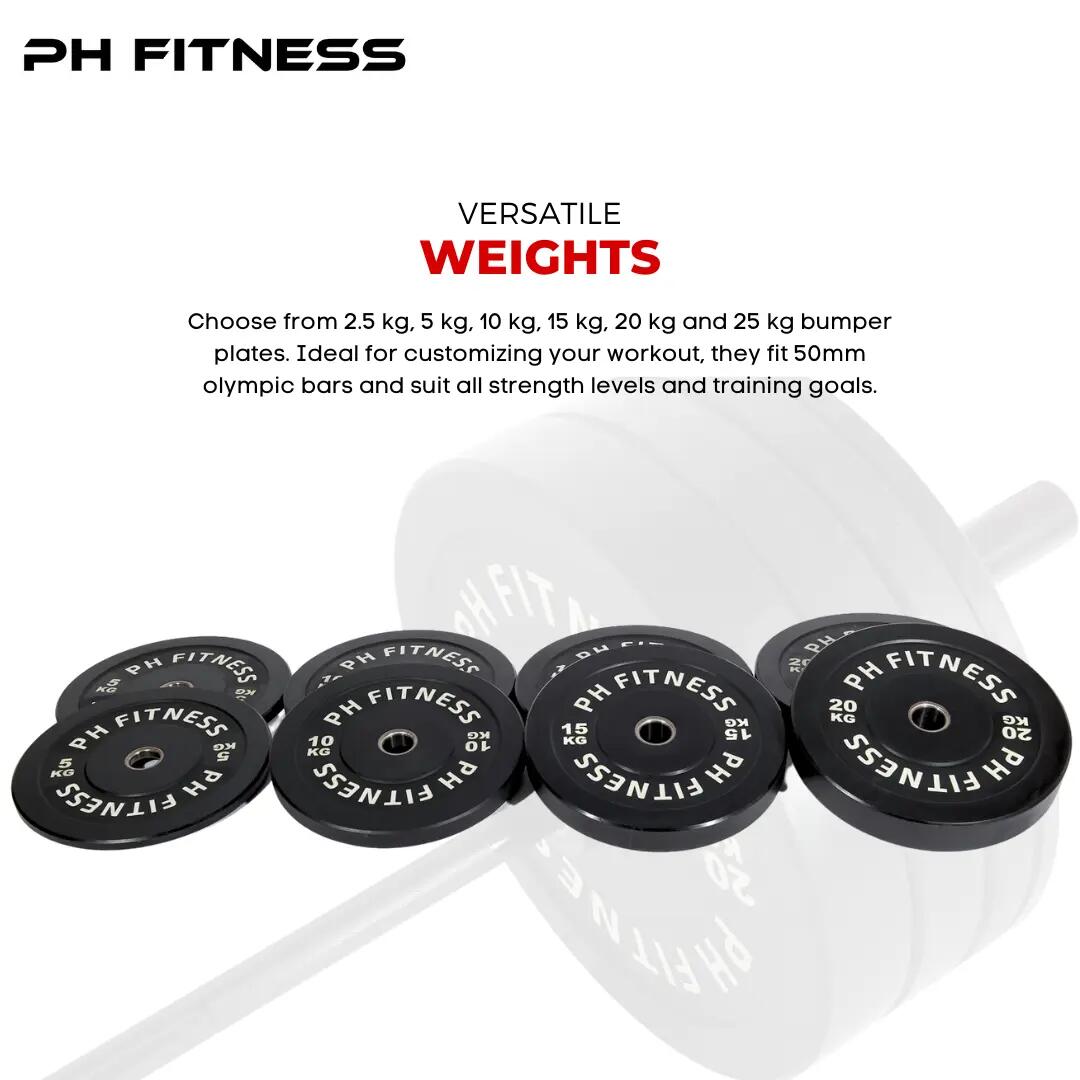 Bumper plate olimpici 50 mm in coppia | PH Fitness 3/9
